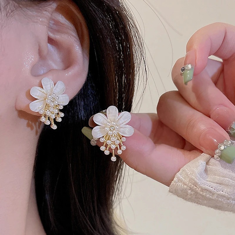 Crystal Fairy Flower Stud Earrings