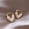 Candy Heart Hoop Earrings white