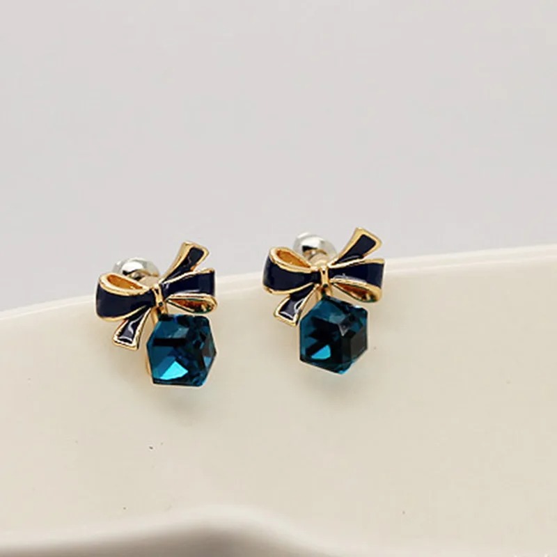 Blue Box BowKnot Earring